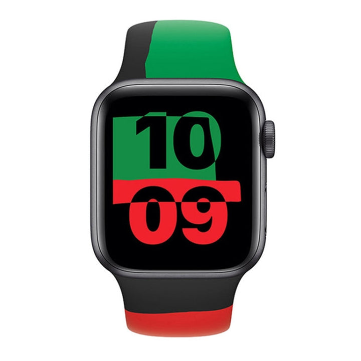 Lisslune | Black Unity Silicone Sport Band for Apple Watch Series 7 41mm / 6 & SE & 5 & 4 40mm / 3 & 2 & 1 38mm