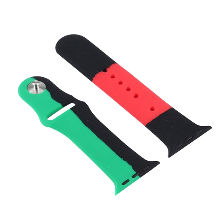 Lisslune | Black Unity Silicone Sport Band for Apple Watch Series 7 41mm / 6 & SE & 5 & 4 40mm / 3 & 2 & 1 38mm