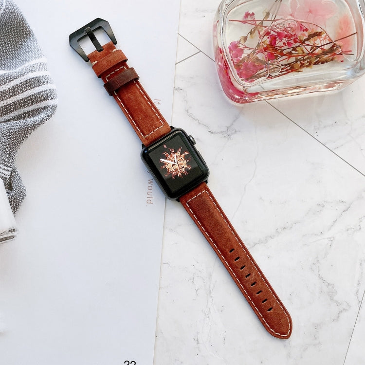 Lisslune | Big Head Buckle Leather Watch Band for Apple Watch Series 9&8&7 41mm / SE 3&SE 2&6&SE&5&4 40mm / 3&2&1 38mm (Red)