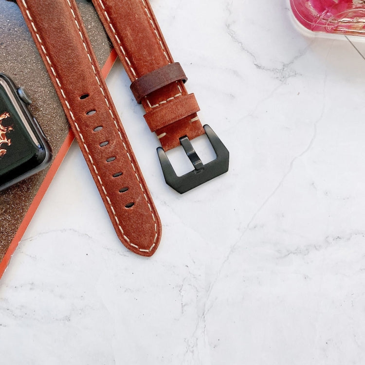 Lisslune | Big Head Buckle Leather Watch Band for Apple Watch Series 9&8&7 41mm / SE 3&SE 2&6&SE&5&4 40mm / 3&2&1 38mm (Red)