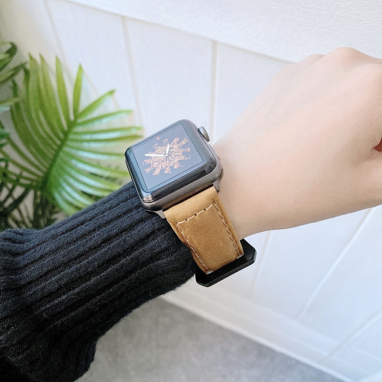 Lisslune | Big Head Buckle Leather Watch Band for Apple Watch Series 9&8&7 41mm / SE 3&SE 2&6&SE&5&4 40mm / 3&2&1 38mm (Red)