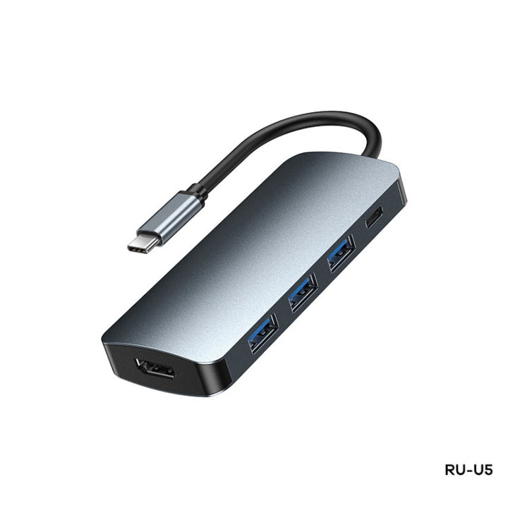 Lisslune | Remax RU-U5 5 In1 Multifunction Type-C / USB-C HUB Docking Station (Dark Gray)