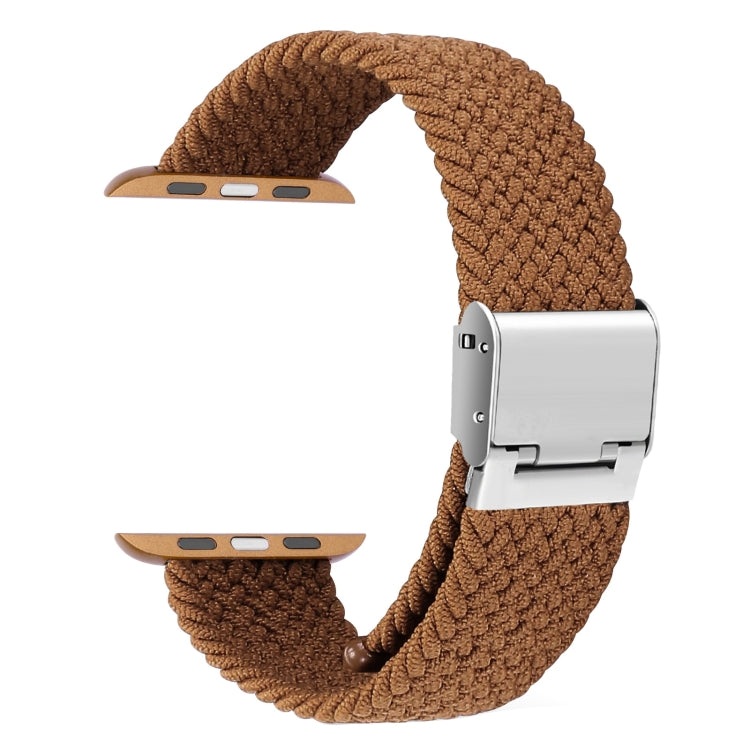 Lisslune | Braided + Stainless Steel Bracelet for Apple Watch Series 7 41mm / 6 & SE & 5 & 4 40mm / 3 & 2 & 1 38mm (Brown Yellow)