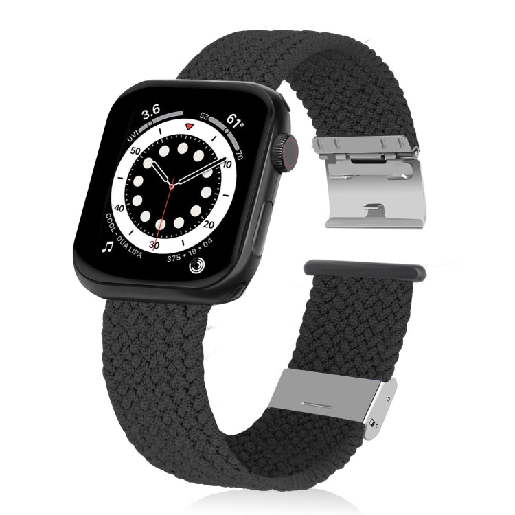 Lisslune | Braided + Stainless Steel Bracelet for Apple Watch Series 7 45mm / 6 & SE & 5 & 4 44mm / 3 & 2 & 1 42mm (Black)