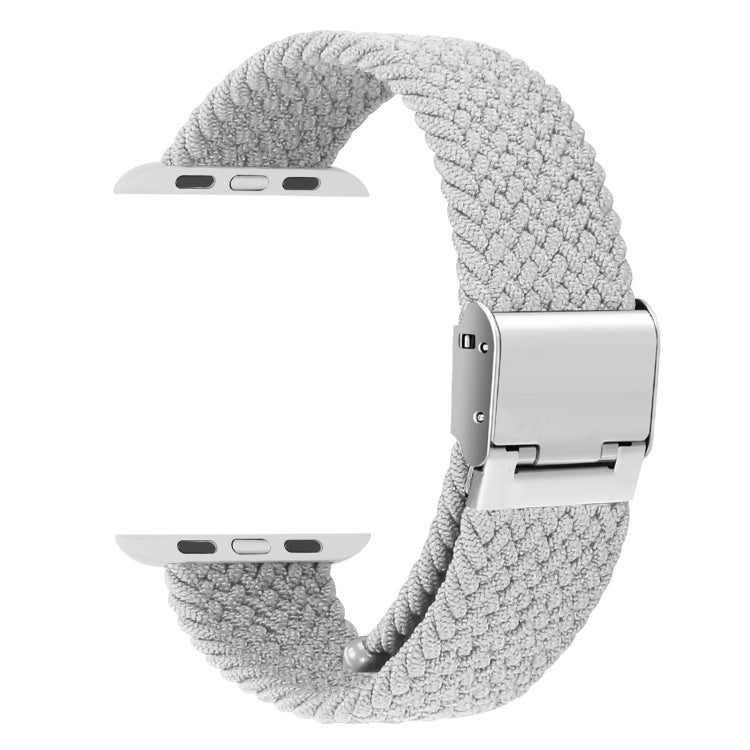 Lisslune | Braided + Stainless Steel Watch Band for Apple Watch Ultra 49mm & Watch Ultra 2 49mm / Series 9 & 8 & 7 45mm / SE 3 & SE 2 & 6 & SE & 5 & 4 44mm / 3 & 2 & 1 42mm (White)