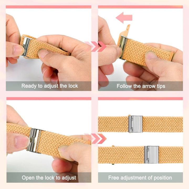 Lisslune | Braided + Stainless Steel Bracelet for Apple Watch Series 7 45mm / 6 & SE & 5 & 4 44mm / 3 & 2 & 1 42mm (Black)