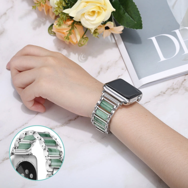Lisslune | Emerald stainless steel watch strap for Apple Watch Ultra 49mm & Watch Ultra 2 49mm / Series 9 & 8 & 7 45mm / SE 3 & SE 2 & 6 & SE & 5 & 4 44mm / 3 & 2 & 1 42mm (Silver)