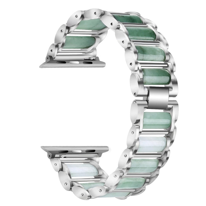 Lisslune | Emerald stainless steel watch strap for Apple Watch Ultra 49mm & Watch Ultra 2 49mm / Series 9 & 8 & 7 45mm / SE 3 & SE 2 & 6 & SE & 5 & 4 44mm / 3 & 2 & 1 42mm (Silver)
