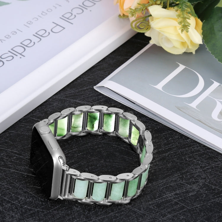 Lisslune | Emerald stainless steel watch strap for Apple Watch Ultra 49mm & Watch Ultra 2 49mm / Series 9 & 8 & 7 45mm / SE 3 & SE 2 & 6 & SE & 5 & 4 44mm / 3 & 2 & 1 42mm (Silver)