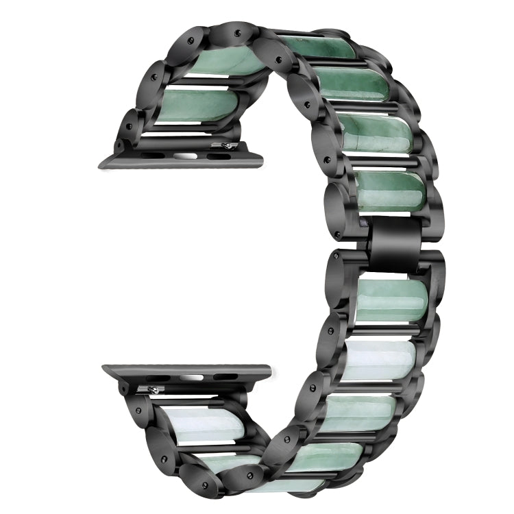 Lisslune | Emerald Stainless Steel Watch Band for Apple Watch Series 9&8&7 41mm / SE 3&SE 2&6&SE&5&4 40mm / 3&2&1 38mm (Black)