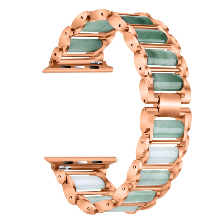 Lisslune | Gemstone Stainless Steel Watch Band for Apple Watch Series 7 41mm / 6 & SE & 5 & 4 40mm / 3 & 2 & 1 38mm (Rose Gold)