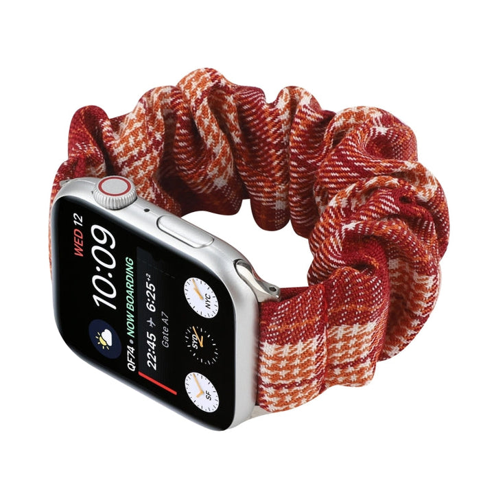 Lisslune | Certified Hair Tie Watch Band for Apple Watch Ultra 49mm & Watch Ultra 2 49mm / Series 9 & 8 & 7 45mm / SE 3 & SE 2 & 6 & SE & 5 & 4 44mm / 3 & 2 & 1 42mm (Orange)