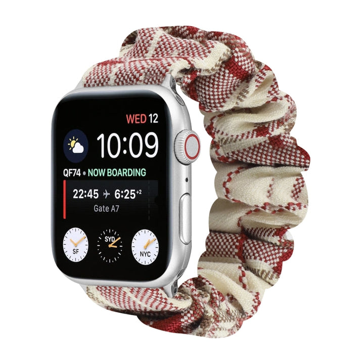 Lisslune | Packed Hair Tie Watch Band for Apple Watch Ultra 49mm & Watch Ultra 2 49mm / Series 9 & 8 & 7 45mm / SE 3 & SE 2 & 6 & SE & 5 & 4 44mm / 3 & 2 & 1 42mm (Apricot)