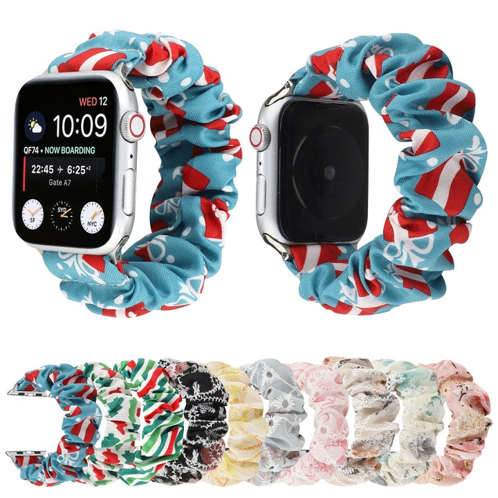 Lisslune | Fabric Hair Ring Watch Band for Apple Watch Series 9&8&7 41mm / SE 3&SE 2&6&SE&5&4 40mm / 3&2&1 38mm