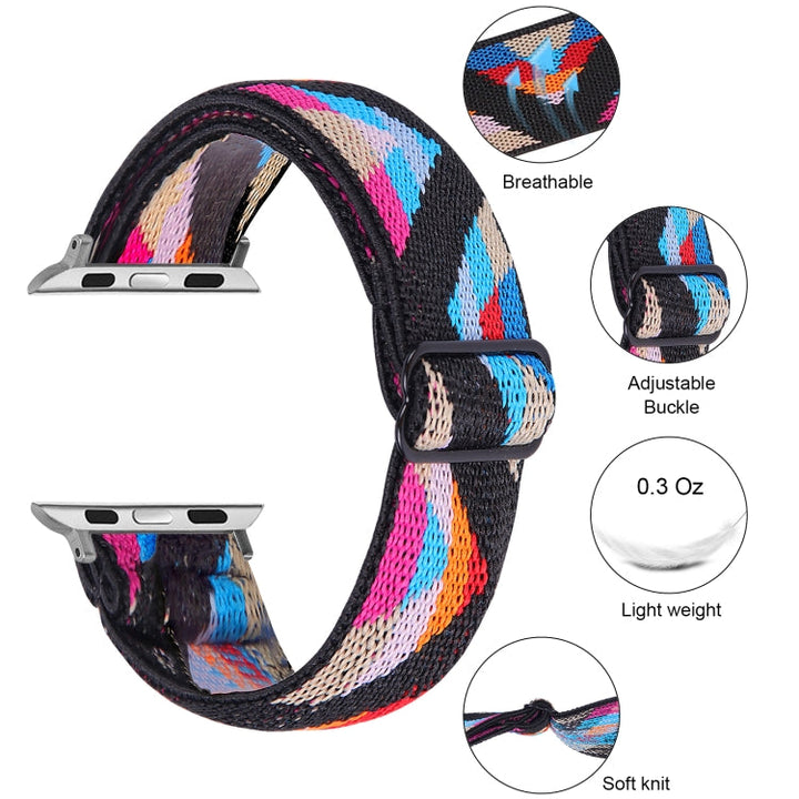Lisslune | Elastic Bracelet for Apple Watch Ultra 49mm & Watch Ultra 2 49mm / Series 9 & 8 & 7 45mm / SE 3 & SE 2 & 6 & SE & 5 & 4 44mm / 3 & 2 & 1 42mm (10)