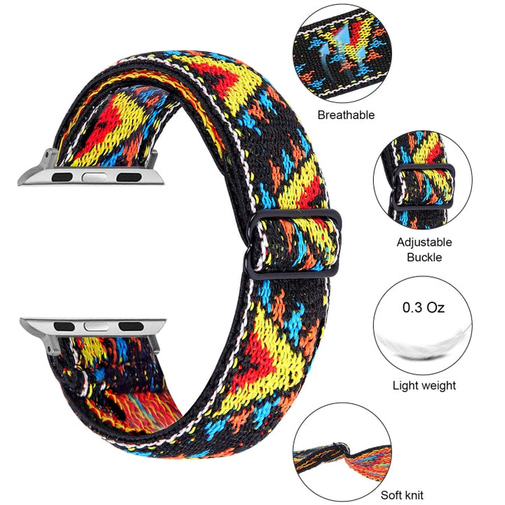 Lisslune | Elastic Watch Band for Apple Watch Series 7 41mm / 6 & SE & 5 & 4 40mm / 3 & 2 & 1 38mm(07)