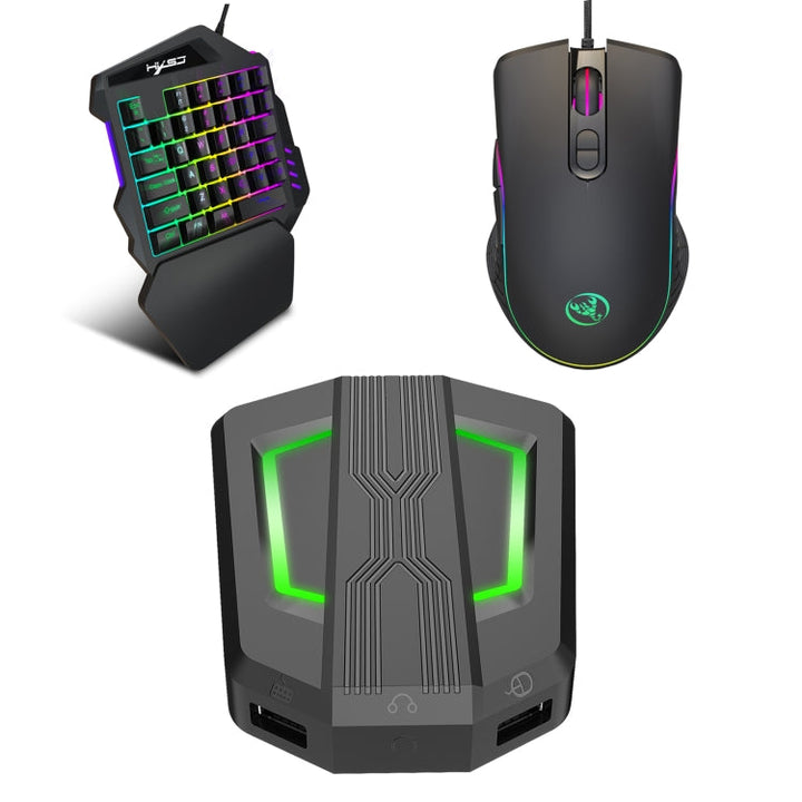 Lisslune | HXSJ P6+V100+A867 Keyboard-Mouse-Converter + One-Handed Keyboard + RGB Gaming Mouse Set