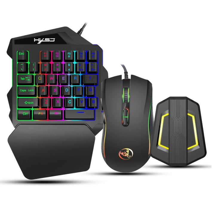 Lisslune | HXSJ P6+V100+A869 Keyboard Mouse Converter + One-Handed Keyboard + Gaming Mouse Set