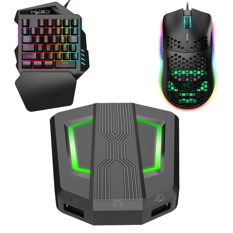 Lisslune | HXSJ P6+V100+J900 Keyboard-Mouse-Converter + One-Handed Keyboard + Gaming Mouse Set