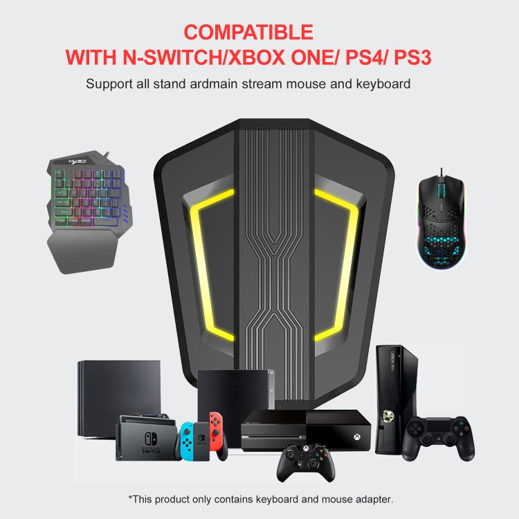Lisslune | HXSJ P6+V100+J900 Keyboard-Mouse-Converter + One-Handed Keyboard + Gaming Mouse Set