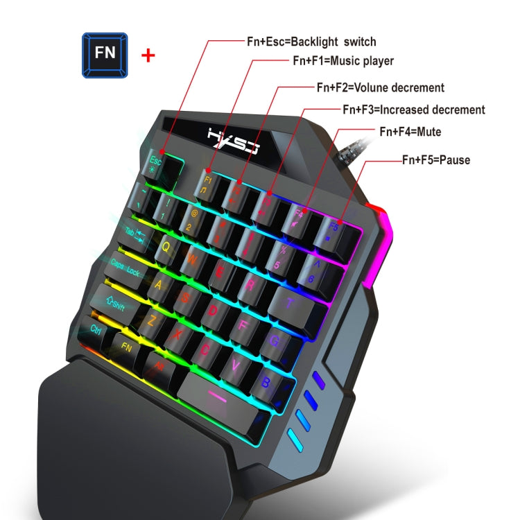 Lisslune | HXSJ P6+V100+A883 Keyboard-Mouse-Converter + one-handed Keyboard + Gaming-Mouse-Set