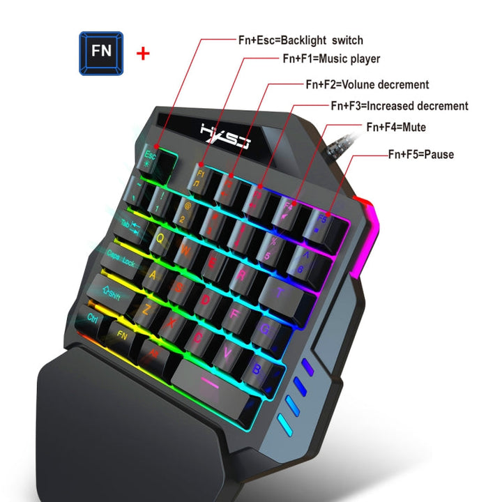 Lisslune | HXSJ P6+V100+A883 Keyboard-Mouse-Converter + one-handed Keyboard + Gaming-Mouse-Set