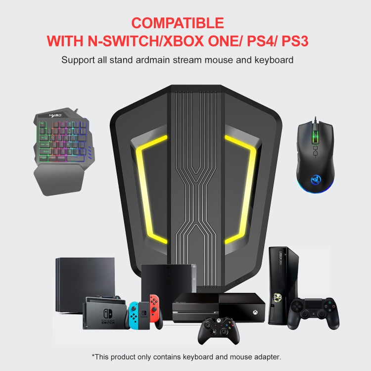 Lisslune | HXSJ P6+V100+A883 Keyboard-Mouse-Converter + one-handed Keyboard + Gaming-Mouse-Set