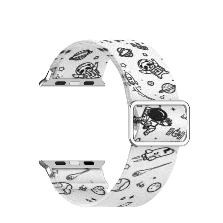 Lisslune | Adjustable elastic printed watch band for Apple Watch Ultra 49 mm & Watch Ultra 2 49 mm / Series 9 & 8 & 7 45 mm / SE 3 & SE 2 & 6 & SE & 5 & 4 44 mm / 3 & 2 & 1 42 mm (Universe)