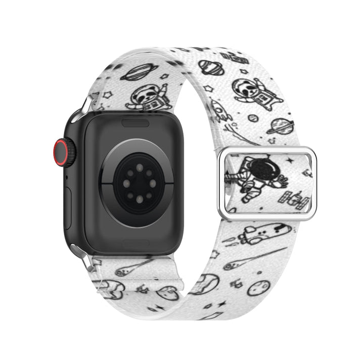 Lisslune | Adjustable elastic printed watch band for Apple Watch Ultra 49 mm & Watch Ultra 2 49 mm / Series 9 & 8 & 7 45 mm / SE 3 & SE 2 & 6 & SE & 5 & 4 44 mm / 3 & 2 & 1 42 mm (Universe)