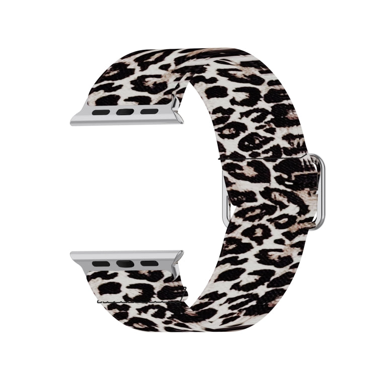 Lisslune | Adjustable elastic printed watch band for Apple Watch Ultra 49mm & Watch Ultra 2 49mm / Series 9 & 8 & 7 45mm / SE 3 & SE 2 & 6 & SE & 5 & 4 44mm / 3 & 2 & 1 42mm (Leopard)