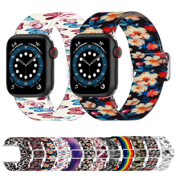 Lisslune | Adjustable elastic printed watch band for Apple Watch Ultra 49 mm & Watch Ultra 2 49 mm / Series 9 & 8 & 7 45 mm / SE 3 & SE 2 & 6 & SE & 5 & 4 44 mm / 3 & 2 & 1 42 mm (Universe)
