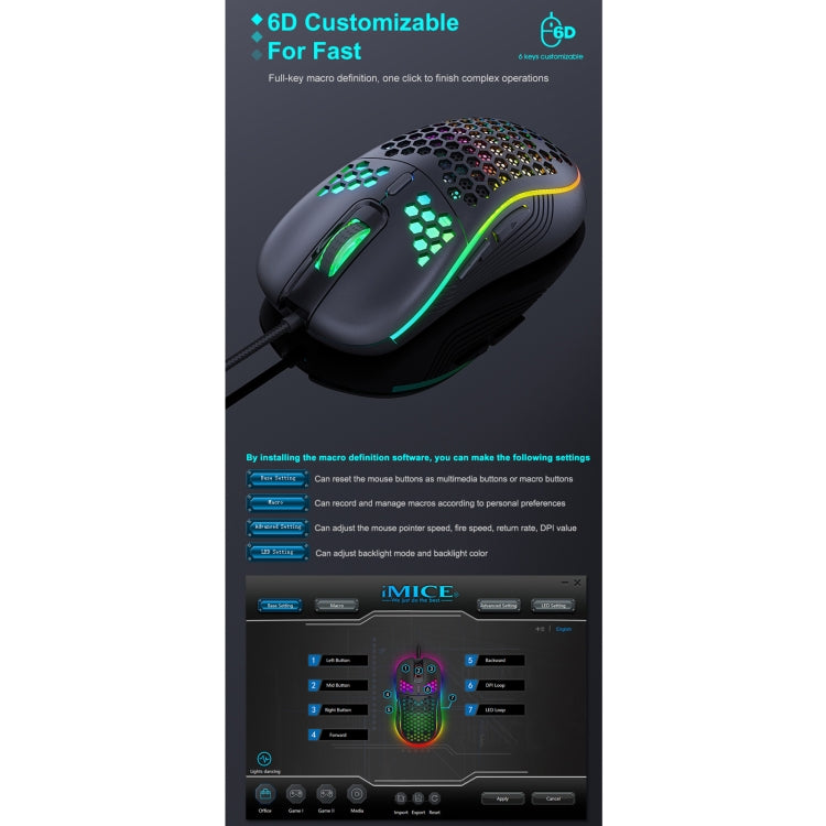 Lisslune | iMICE T98 RGB Lighting Gaming Wired Mouse