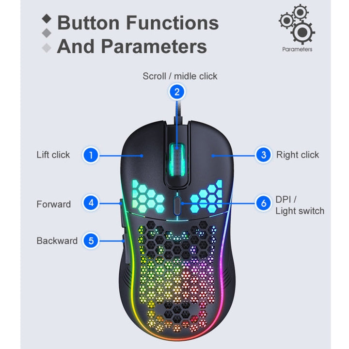 Lisslune | iMICE T98 RGB Lighting Gaming Wired Mouse