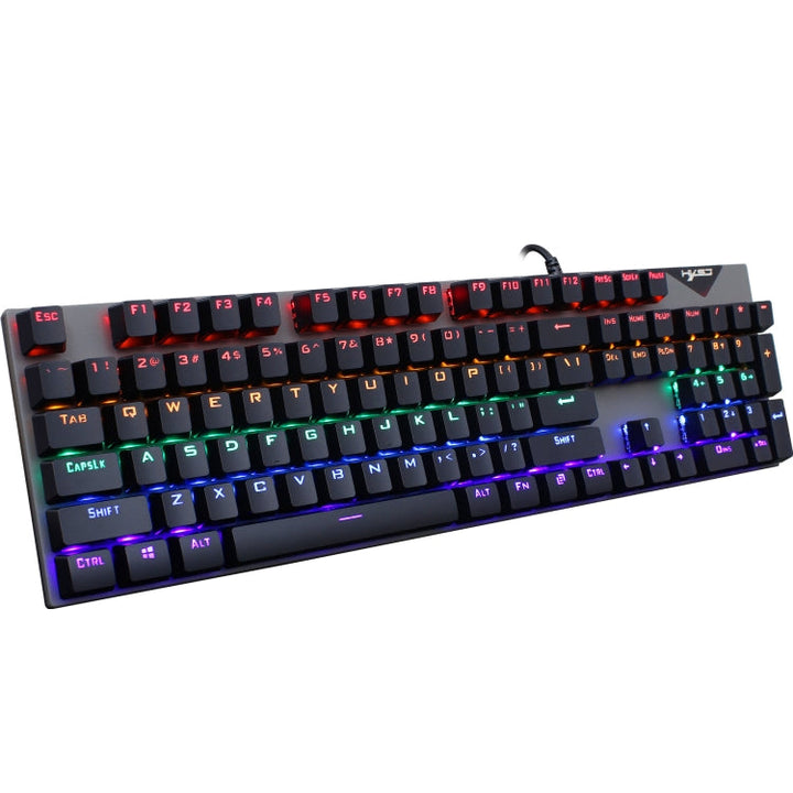 Lisslune | HXSJ L300 104 Keys USB Port LED Lighting Wired Mechanical Keyboard (Black)