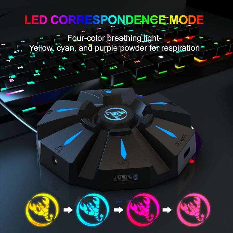 Lisslune | HXSJ P9 Portable Keyboard Mouse Converter for PS4 / Xbox One / PS3 / Xbox 360 / N-Switch (Black)