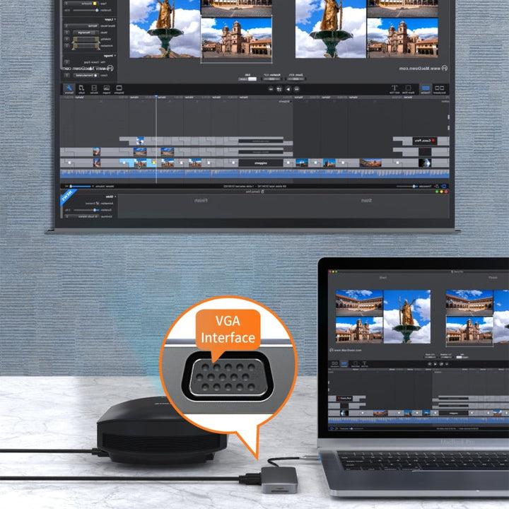 Lisslune | Basix BL10V 10 in 1 USB-C / Type-C to RJ45 + VGA + HDMI + 3.5mm AUX + SD / TF card slot + PD USB-C / Type-C + USB 3.0 + 2 USB 2.0 Ports Docking Station HUB