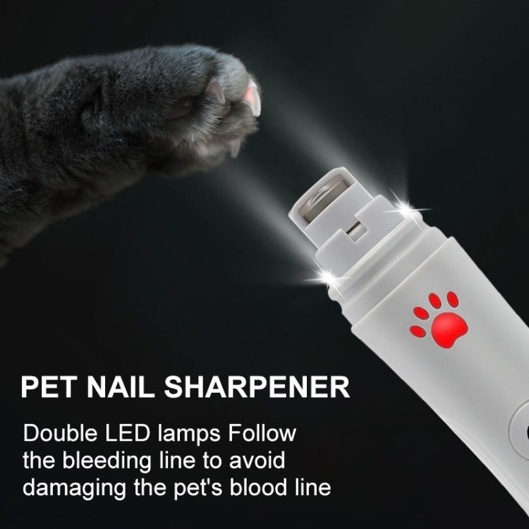 RC-306 Pet Nail Grinder USB Automatic Manicure (White)