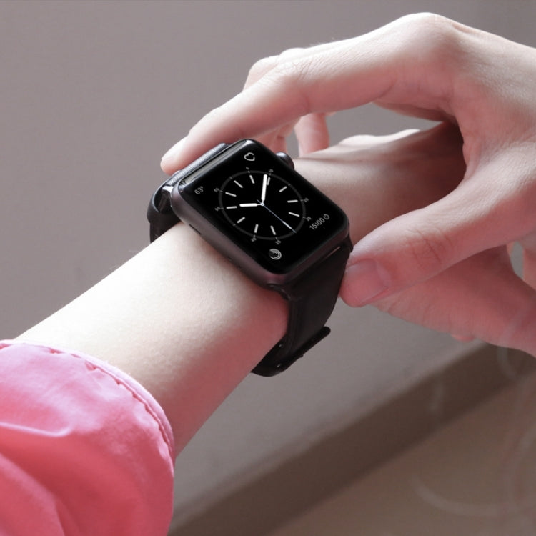 Lisslune | For Apple Watch Ultra 49mm & Watch Ultra 2 49mm / Series 9 & 8 & 7 45mm / SE 3 & SE 2 & 6 & SE & 5 & 4 44mm / 3 & 2 & 1 42mm Oil Wax Leather Strap (Dark Brown)