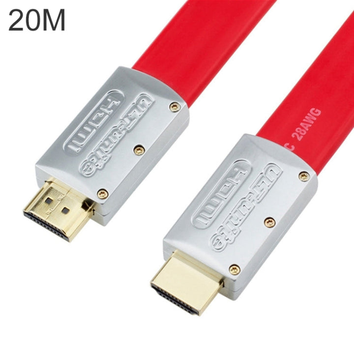 Lisslune | ULT-unite 4K Ultra HD gold-plated HDMI to HDMI flat cable, cable length: 20m (Red)