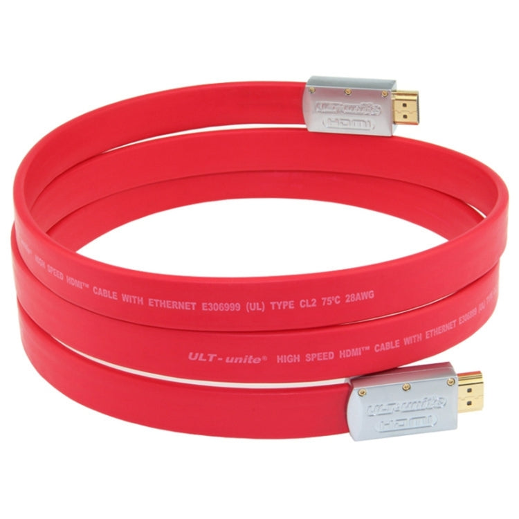 Lisslune | ULT-unite 4K Ultra HD gold-plated HDMI to HDMI flat cable, cable length: 20m (Red)