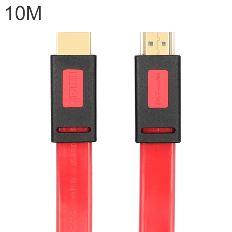 Lisslune | ULT-unite 4K Ultra HD gold-plated HDMI to HDMI flat cable, Cable length: 10m (Transparent Red)