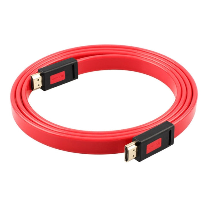 Lisslune | ULT-unite 4K Ultra HD gold-plated HDMI to HDMI flat cable, Cable length: 10m (Transparent Red)