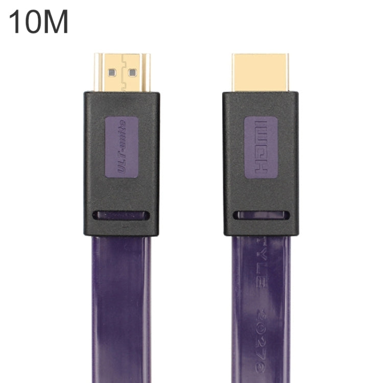 Lisslune | ULT-unite 4K Ultra HD gold-plated HDMI to HDMI flat cable, Cable length: 10m (Transparent Purple)