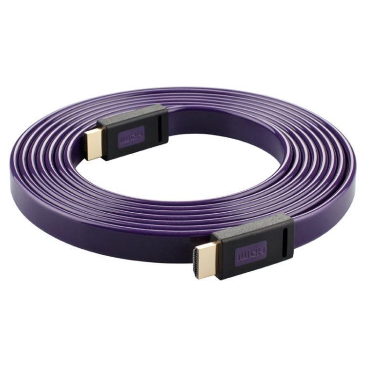 Lisslune | ULT-unite 4K Ultra HD gold-plated HDMI to HDMI flat cable, Cable length: 10m (Transparent Purple)