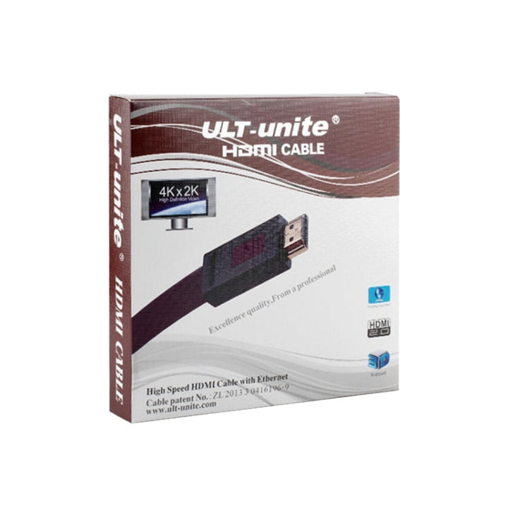 Lisslune | ULT-unite 4K Ultra HD gold-plated HDMI to HDMI flat cable, Cable length: 10m (Transparent Purple)