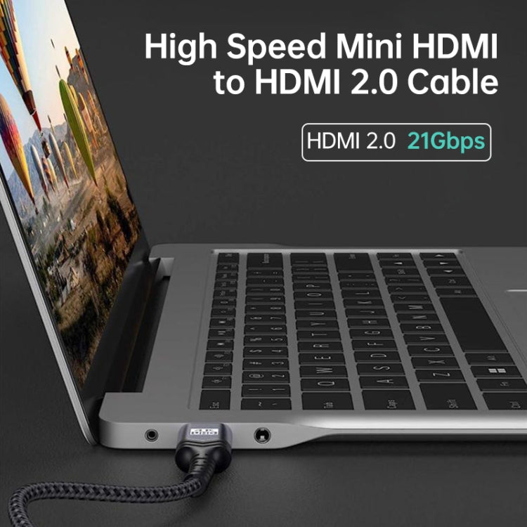 Lisslune | HDMI 2.0 Plug to HDMI 2.0 Plug 4K Ultra-HD Braided Adapter Cable, Cable Length: 12m (Gray)