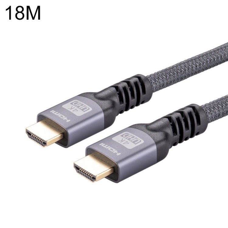 Lisslune | HDMI 2.0 Male to HDMI 2.0 Male 4K Ultra-HD Braided Adapter Cable, Cable Length: 18m (Gray)