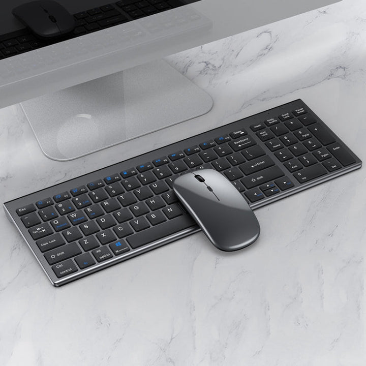 Lisslune | 109 Three-Mode Wireless Bluetooth Keyboard Mouse Set (Gun Black)