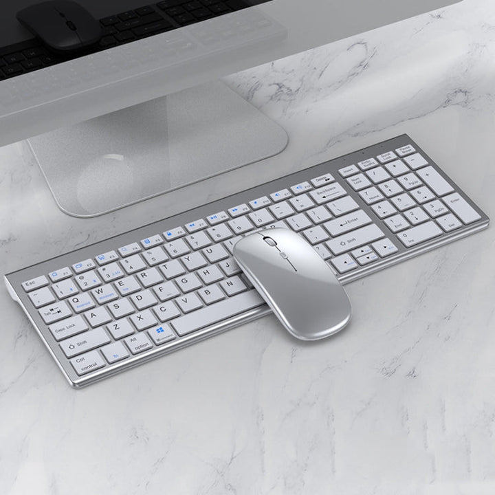 Lisslune | 109 Three-Mode Wireless Bluetooth Keyboard Mouse Set (Silver)