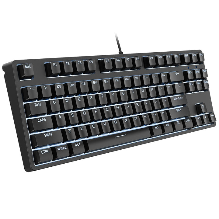 Lisslune | HXSJ L600 87 Keys USB-C / Type-C Wired Red Switch Mechanical Keyboard with Cool Backlight (Black)